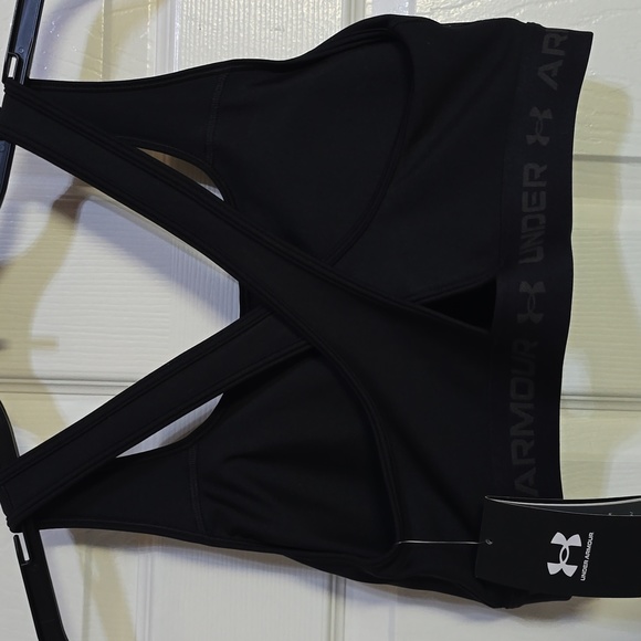 Sports Bra Under Armour Mid Crossback Support Compression black XL** - Picture 4 of 4